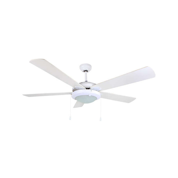 Orbegozo CP 82132 Ventilador de Techo Ecologico - 5 Aspas Reversibles - Plafon con 2 Bombillas - Sistema de Ventilacion Reversi