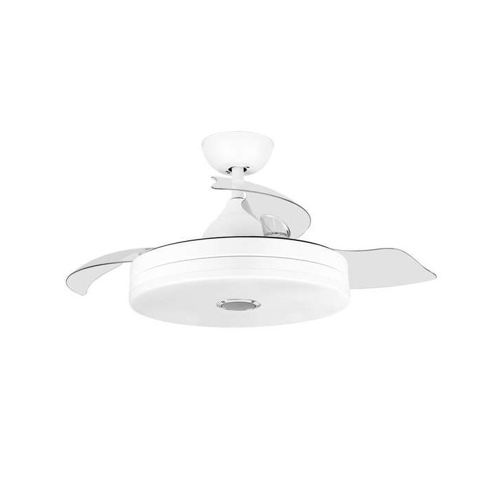 Orbegozo CPB 123105 Ventilador de Techo con Altavoz Bluetooth - Potente y Silencioso - Luz LED - Funcion Reversible - Mando a D