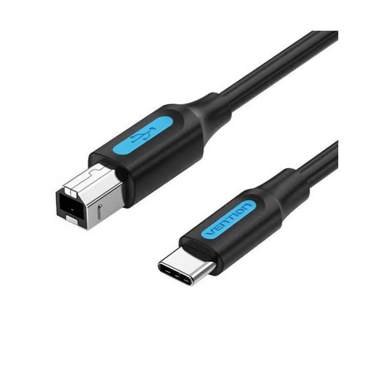 Vention Cable Impresora USB-C 2.0 a B - 2m 2A - Color Negro