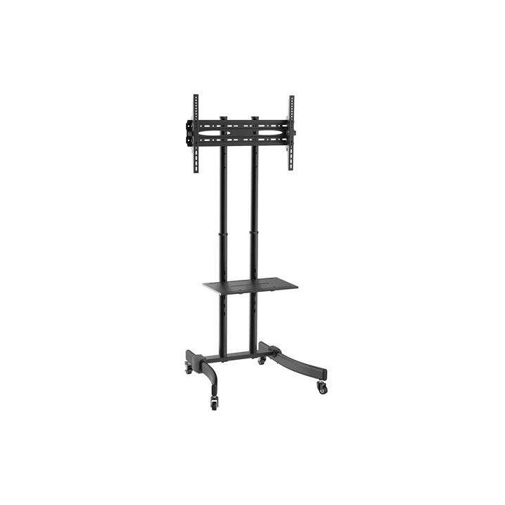 Cromad Soporte de Suelo con Ruedas para TV 37"-70" - Bloqueo de Ruedas - Bandeja Multiusos - Peso Max 40Kg - VESA 600X400mm