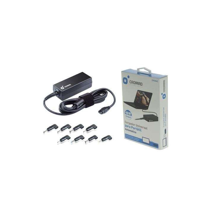 Cromad Cargador Universal Automatico para Portatil 45W - 8 Conectores Diferentes
