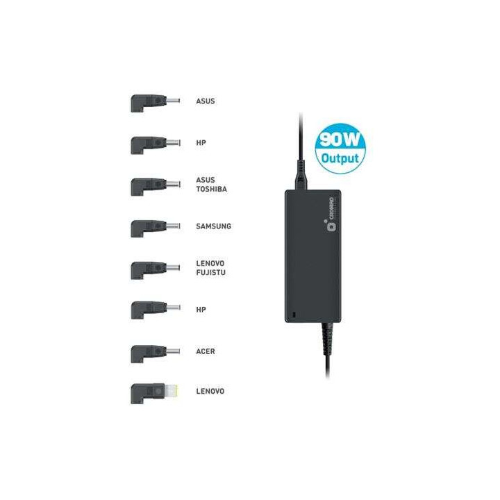 Cromad Cargador Universal Automatico 90W - 8 Puntas - Voltaje 19-20V - Selector de Voltaje Automatico - Proteccion Sobrecargas