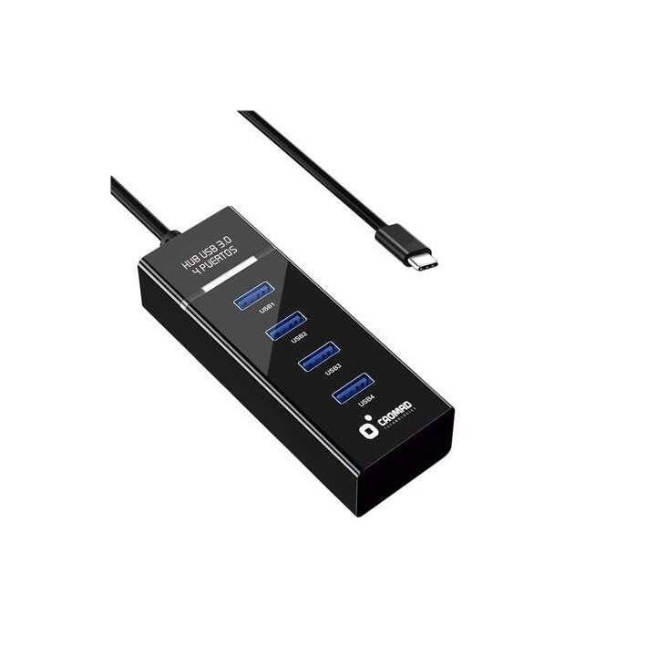 Cromad Cable USB Tipo C - Longitud 30cm - Velocidad de Transferencia 5Gbps - 4 Puertos USB 3.0 - No Requiere Instalacion - Comp