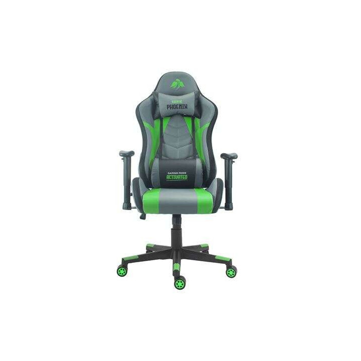 Cromad Serie Phoenix Silla Gaming - Altura Regulable con Piston de Gas Clase 2 - Reclinable hasta 180º - Cojines Lumbar y Cerv