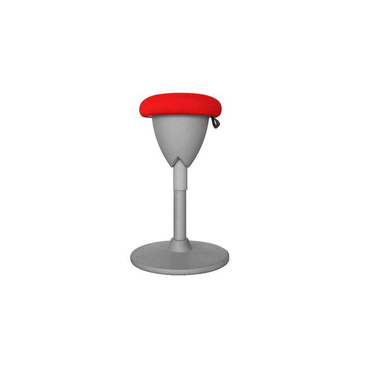 Cromad Design Taburete Multiusos - Asiento con Altura Ajustable - Giro de 360º - Tejido a Prueba de Agua - Color Rojo/Gris