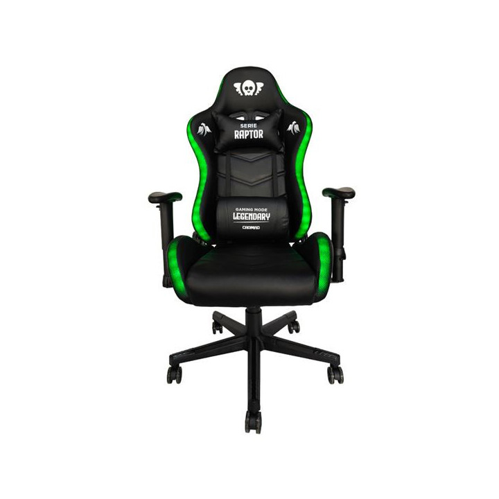 Cromad Serie Raptor Legendary Silla Gaming - Altura Regulable con Piston de Gas Clase 2 - Reclinable hasta 180º - Cojines Lumb