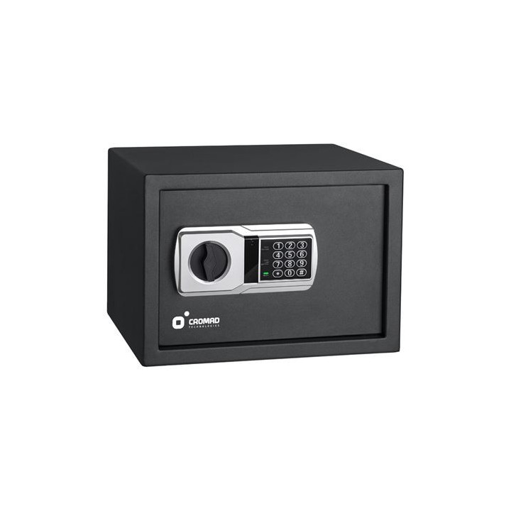 Cromad Caja Fuerte Electronica - Alto Nivel de Seguridad - De 3 a 8 Digitos - Bisagras Ocultas - Incluye Llave de Emergencia -