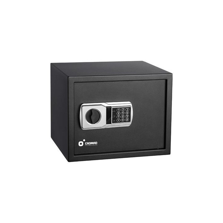 Cromad Caja Fuerte Electronica - Alto Nivel de Seguridad - De 3 a 8 Digitos - Bisagras Ocultas - Incluye Llave de Emergencia -