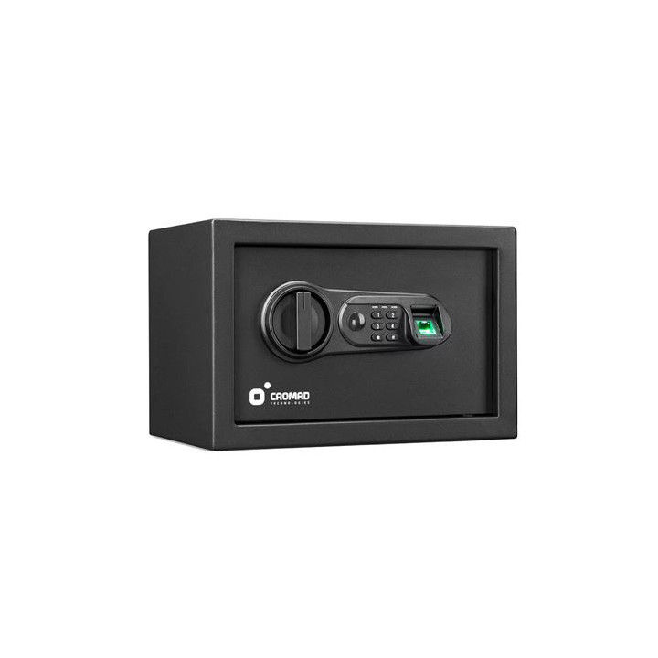 Cromad Caja Fuerte Electronica - Alto Nivel de Seguridad - De 4 a 8 Digitos - Huella Dactilar - Bisagras Ocultas - Incluye Llav