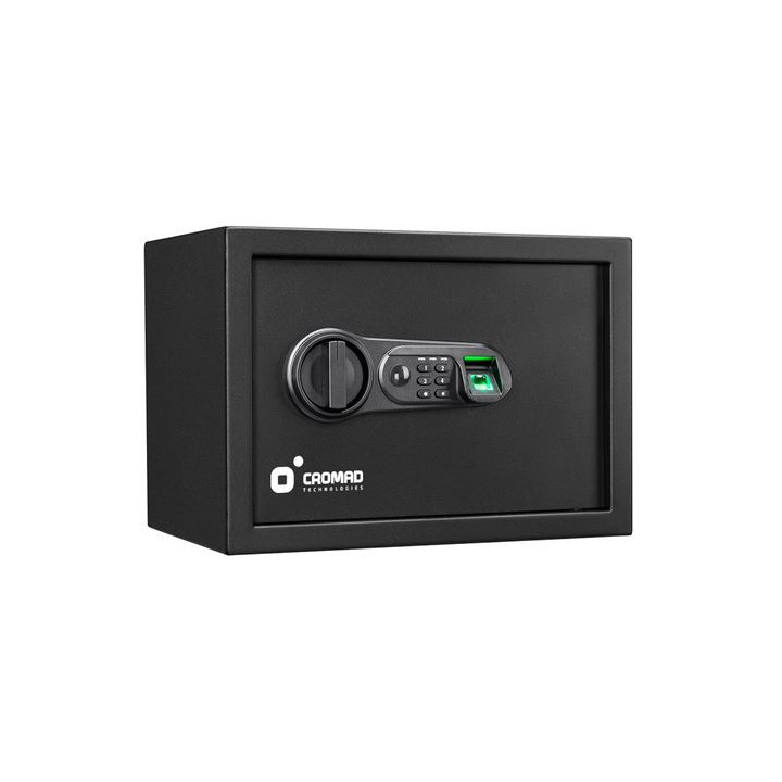 Cromad Caja Fuerte Electronica - Alto Nivel de Seguridad - De 4 a 8 Digitos - Huella Dactilar - Bisagras Ocultas - Incluye Llav