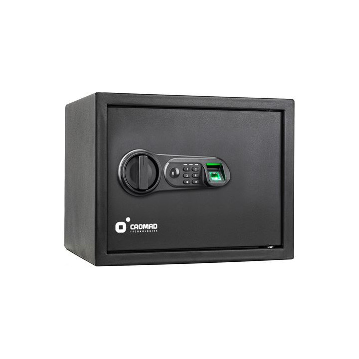Cromad Caja Fuerte Electronica - Alto Nivel de Seguridad - De 4 a 8 Digitos - Huella Dactilar - Bisagras Ocultas - Incluye Llav