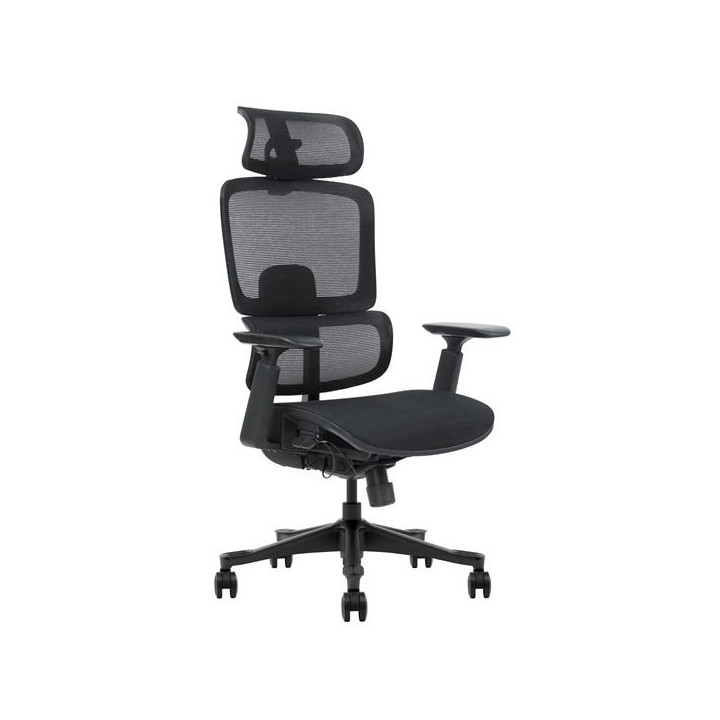 Cromad Senior SE1400 Silla de Oficina - Altura Ajustable con Elevador de Gas de Grado 4 - Reposacabezas y Respaldo Regulables -