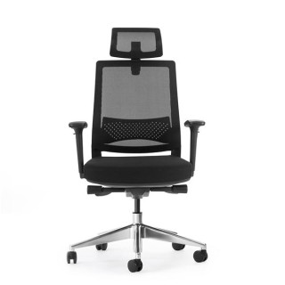Cromad Senior SE1600 Silla de Oficina - Altura Ajustable con Elevador de Gas de Grado 4 - Soporte Lumbar y Reposacabezas Ajusta