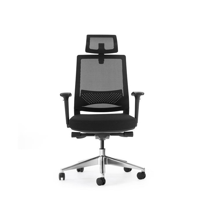Cromad Senior SE1600 Silla de Oficina - Altura Ajustable con Elevador de Gas de Grado 4 - Soporte Lumbar y Reposacabezas Ajusta