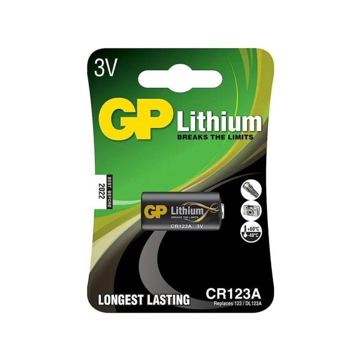 GP Lithium CR123A Pack de 1 Pila 123A 3V