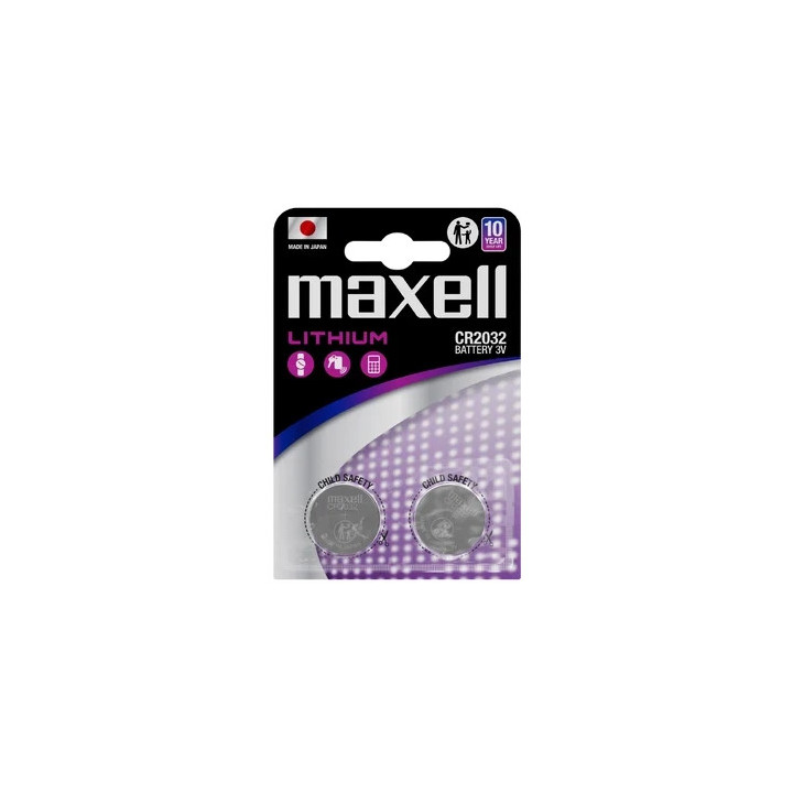 Maxell Pack de 2 Pilas Litio de Boton CR2032 3V