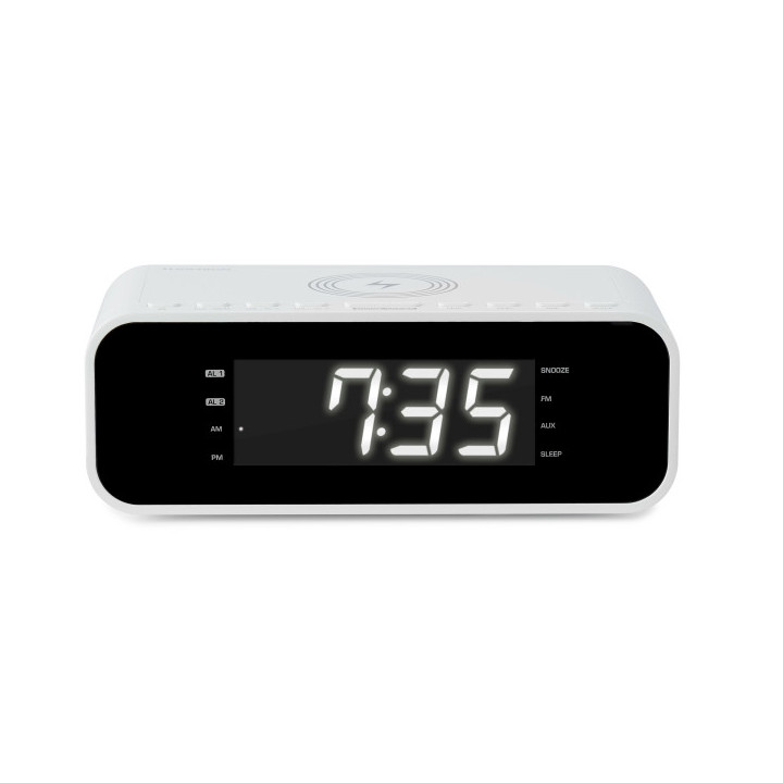 Thomson CR221I Radio Reloj Despertador - Cargador Induccion - USB - Doble Alarma - Color Blanco