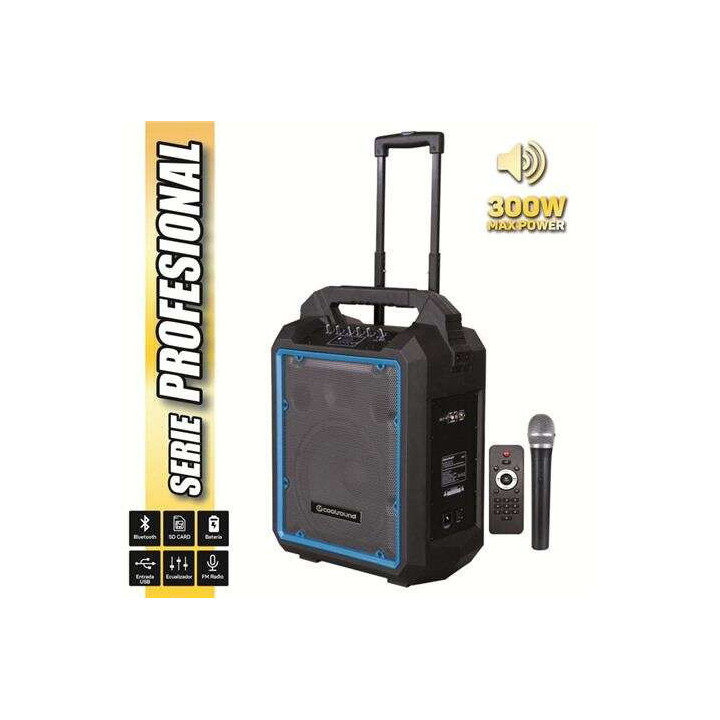 Coolsound Pro 300 Altavoz Autoamplificado Bluetooth 300W 10" 80W RMS con Bateria - USB