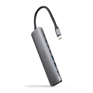 Nanocable HUB USB-C 8 en 1 - Conversor USB-C 3.1 a 2 x USB-A 3.0 + 3 x USB-C 3.0 + USB-C PD 100W + HDMI 4K@60Hz + Audio Jack 3.
