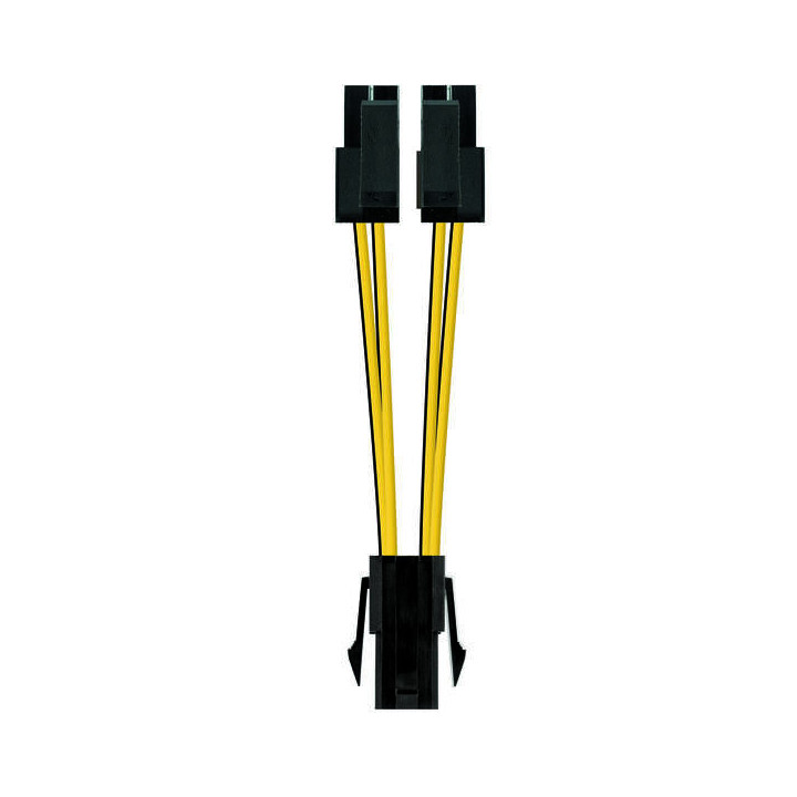 Nanocable Cable de Alimentacion para Microprocesador 4pin Hembra a 4+4pines Macho 0.15m
