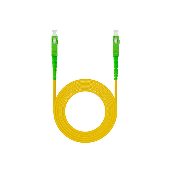 Nanocable Cable Fibra SC/APC-SC/APC Monomodo LSZH  3m - Color Amarillo