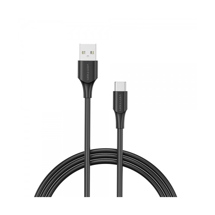 Vention Cable USB-A Macho a USB-C Macho - 0.25m - 3A - 60W - 480Mbps - Color Negro