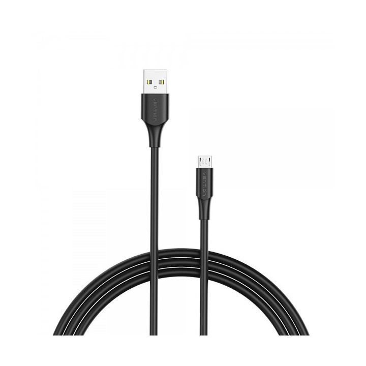 Vention Cable USB 2.0 Macho a MicroUSB Macho - 0.25m - 3A - 60W - 480Mbps - Color Negro