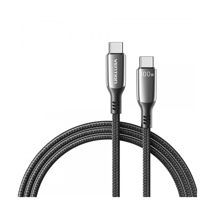 Vention Cable USB-C Macho a USB-C Macho - 1.2m - 5A - PD100W - Color Negro