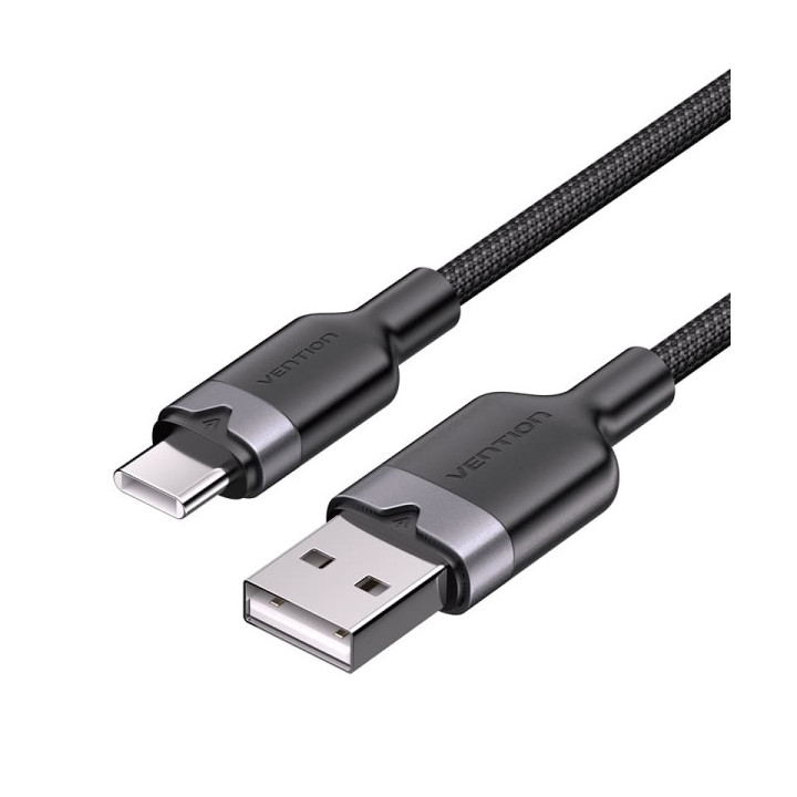 Vention Cable USB-C 2.0 a USB-A 3A 60W - 1m - Trenzado - Color Negro