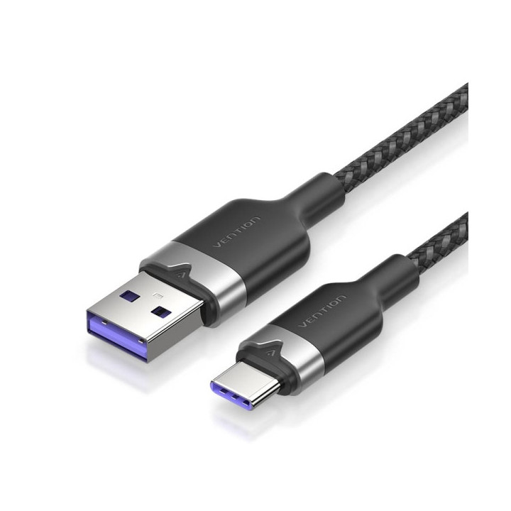 Vention Cable USB-C 2.0 a USB-A 6A 100W - 1m - Trenzado - Color Negro