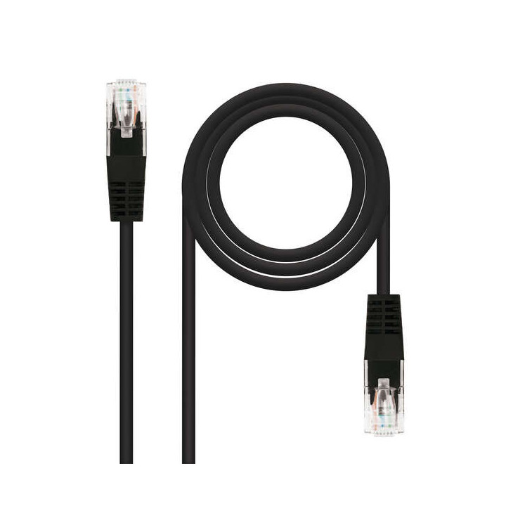 Nanocable Cable Red Latiguillo RJ45 CAT.6 UTP AWG24 - 25 cm - Color Negro
