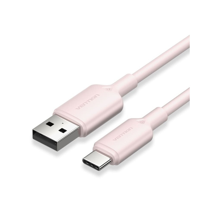 Vention Cable USB-C a USB-A 3A 60W - 1m - Trenzado - Color Rosa