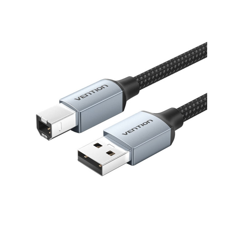 Vention Cable Impresora USB 2.0 Macho a USB-B Macho - 1.5m - Trenzado - Color Gris