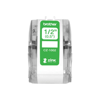 Brother CZ1002 Rollo de Etiquetas Originales de Tamaño Personalizado - Ancho 12mm x 5 metros - Zero Ink