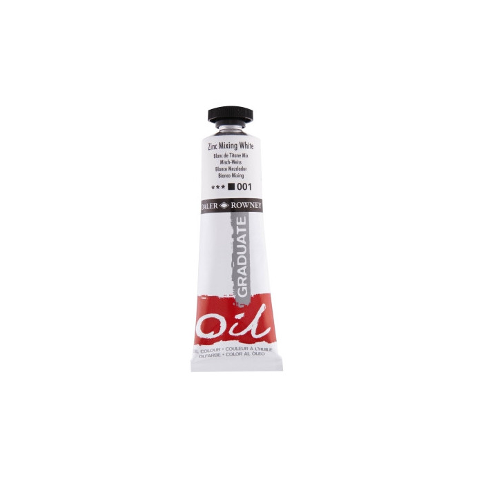 Daler Rowney Graduate Pintura al Oleo - Tubo de Aluminio - 38ml - Color Blanco Zinc de Mezcla