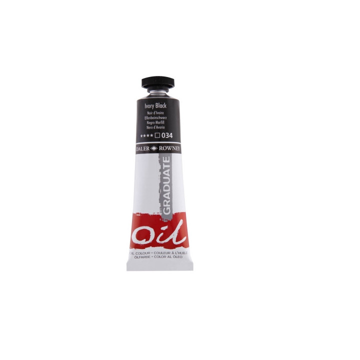Daler Rowney Graduate Pintura al Oleo - Tubo de Aluminio - 38ml - Color Negro Marfil
