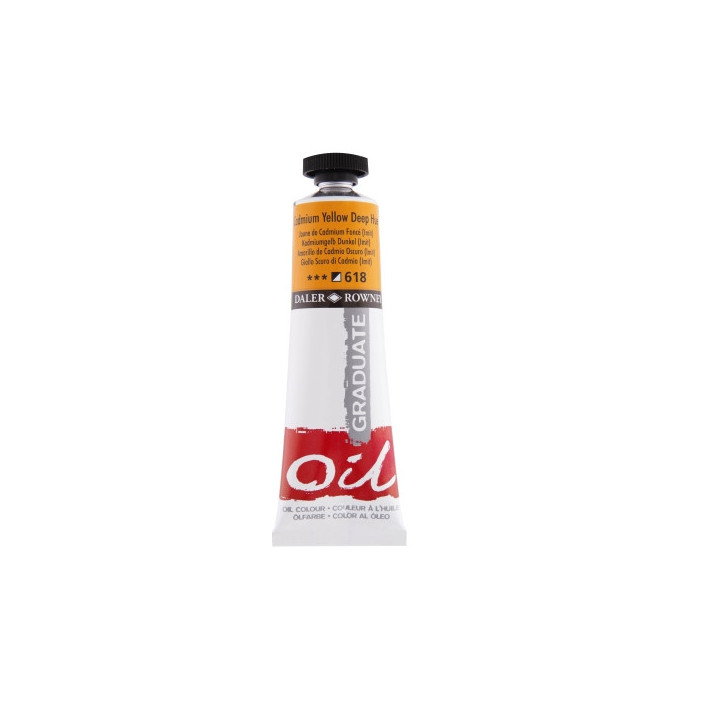 Daler Rowney Graduate Pintura al Oleo - Tubo de Aluminio - 38ml - Color Amarillo de Cadmio Profundo