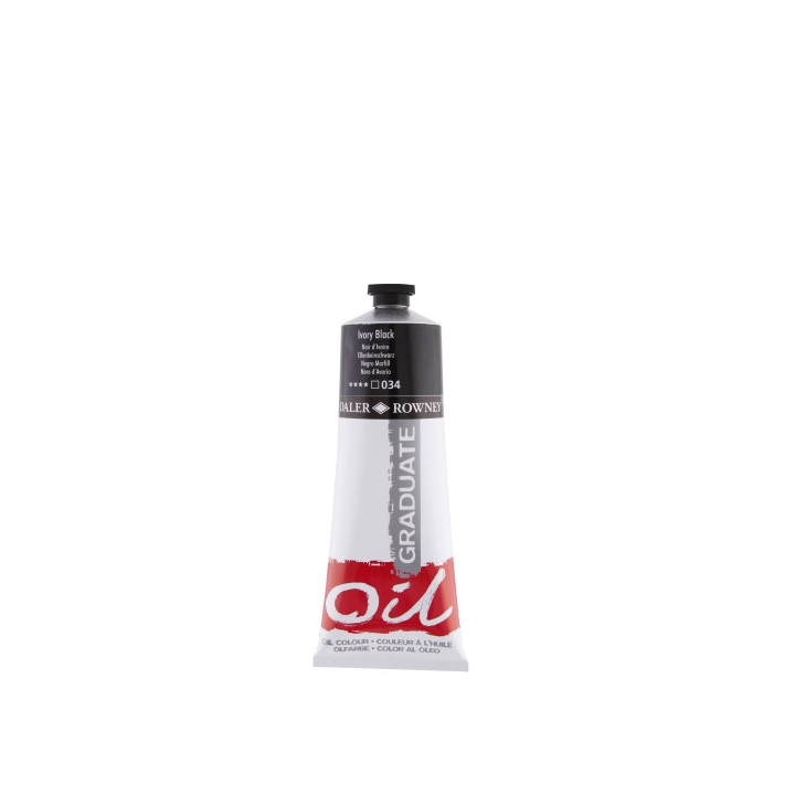 Daler Rowney Graduate Pintura al Oleo - Tubo de Aluminio - 220ml - Color Negro Marfil