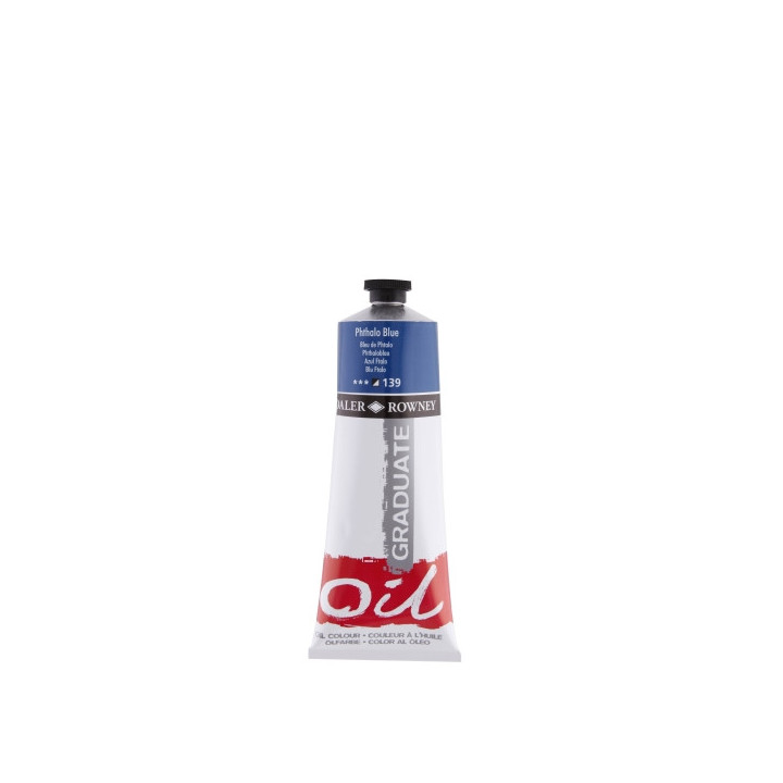Daler Rowney Graduate Pintura al Oleo - Tubo de Aluminio - 220ml - Color Azul Ftalo