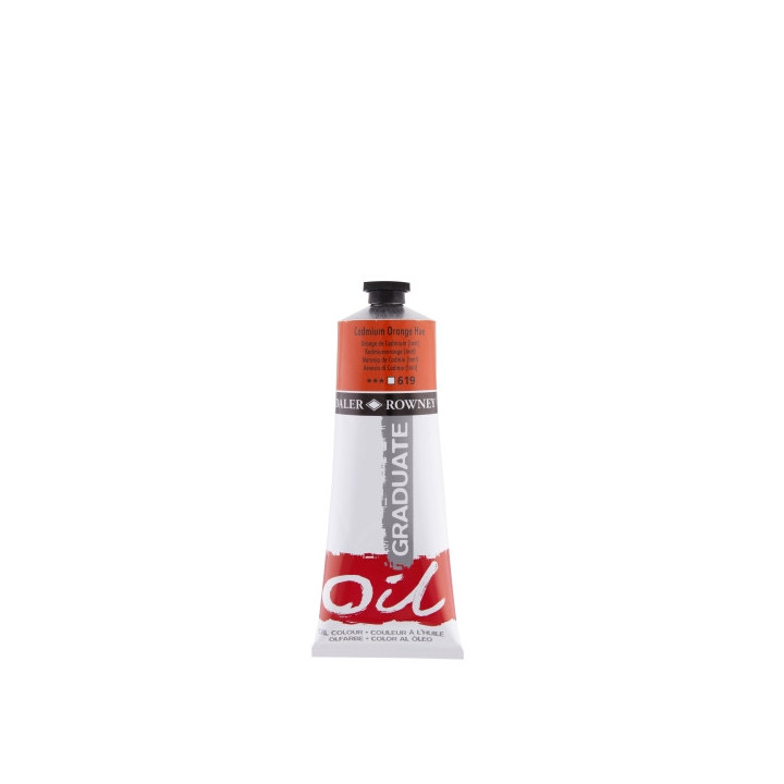 Daler Rowney Graduate Pintura al Oleo - Tubo de Aluminio - 220ml - Color Naranja de Cadmio