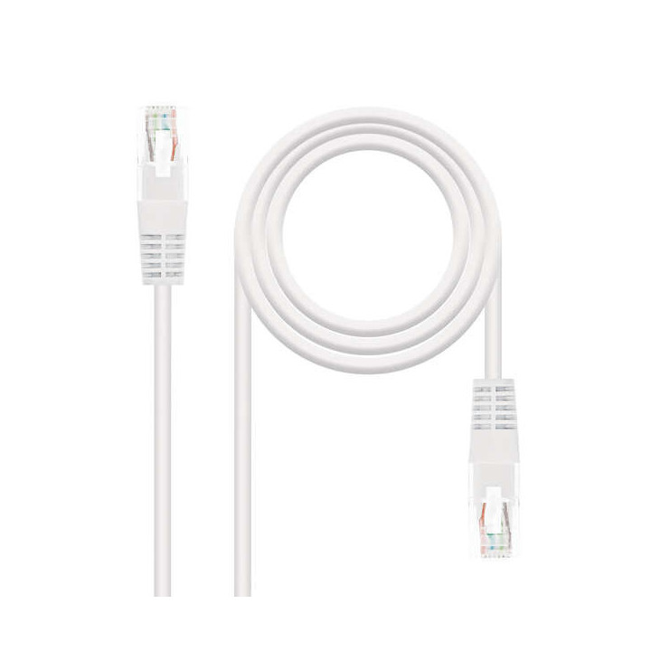 Nanocable Cable de Red Latiguillo RJ45 Cat.6 UTP AWG24 0.50m - Color Blanco