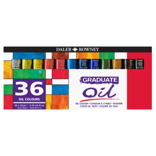 Daler Rowney Graduate Pack de 36 Pinturas al Oleo - Tubos de Aluminio - 22ml - Colores Surtidos
