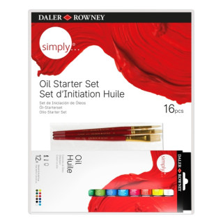 Daler Rowney Simply Pack de 16 Piezas - Pinturas al Oleo - Set de Iniciacion - Colores Surtidos
