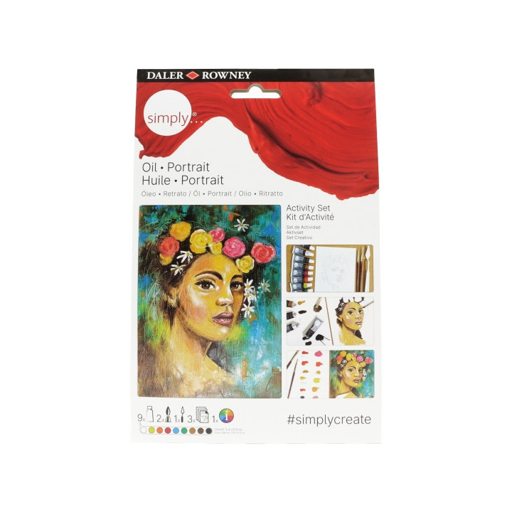 Daler Rowney Simply Activity Pack de 16 Piezas - Pìntura al Oleo - Tematica Retrato - Colores Surtidos