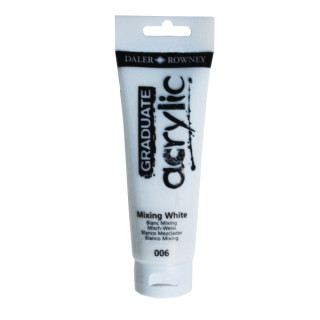 Daler Rowney Graduate Pintura Acrilica - Tubo de Plastico - 120ml - Color Blanco de Mezcla