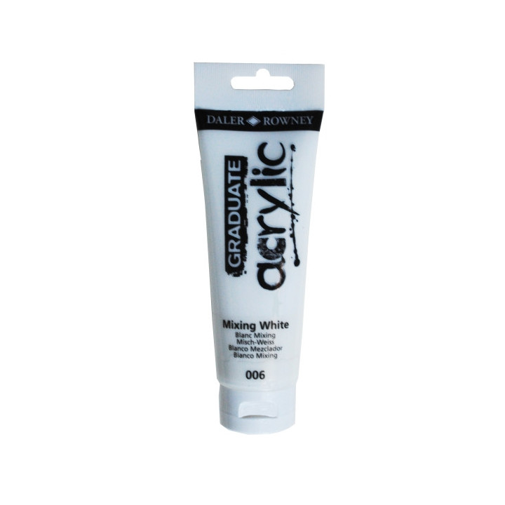 Daler Rowney Graduate Pintura Acrilica - Tubo de Plastico - 120ml - Color Blanco de Mezcla