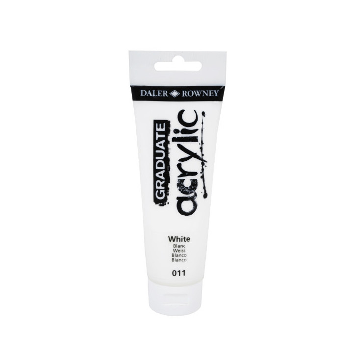 Daler Rowney Graduate Pintura Acrilica - Tubo de Plastico - 120ml - Color Blanco Titanio