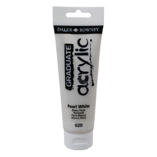 Daler Rowney Graduate Pintura Acrilica - Tubo de Plastico - 120ml - Color Blanco Perla