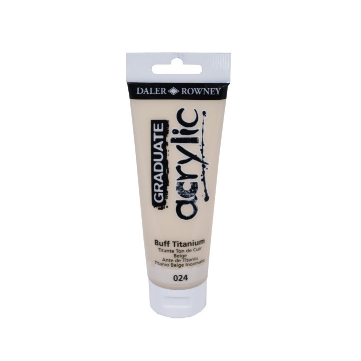 Daler Rowney Graduate Pintura Acrilica - Tubo de Plastico - 120ml - Color Titanio Buff