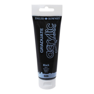 Daler Rowney Graduate Pintura Acrilica - Tubo de Plastico - 120ml - Color Negro